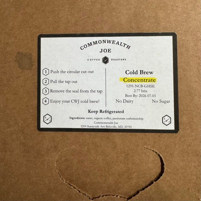 Cold Brew Concentrate Sample – Commonwealth Joe Coffee Roasters